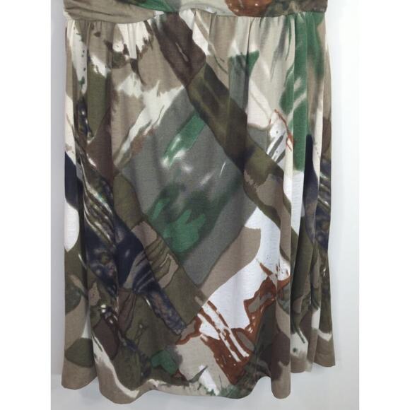Coldwater Creek Empire Waist A Line Brown Green Abstract‎ Dress Sz. 10 Whimsical - Picture 4 of 11